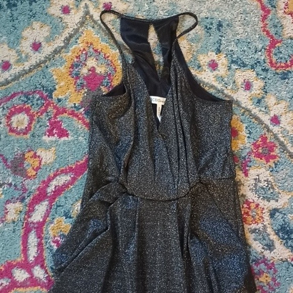 Bcbgeneration Metallic Gray Silver Midi Cocktail … - image 2